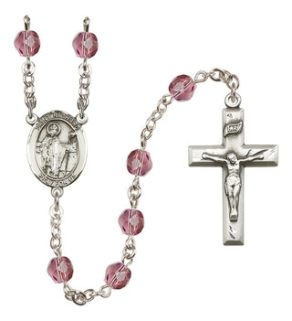 Silver-Plated 6mm Saint Richard  Engraved Catholic Rosaries