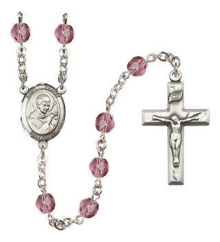 Silver-Plated 6mm Saint Robert Bellarmine  Engraved Catholic Rosaries