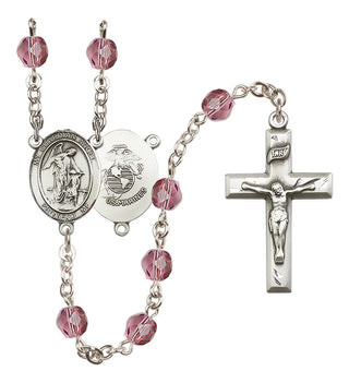 Silver-Plated 6mm Guardian Angel / Marine Corp Rosary