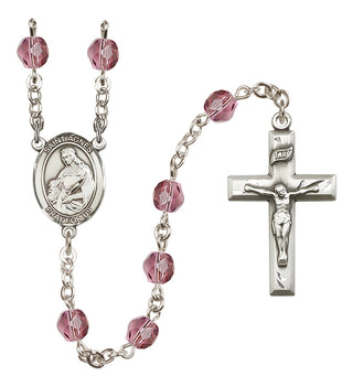 Silver-Plated 6mm Saint Agnes of Rome  Engraved Catholic Rosaries