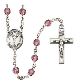 Silver-Plated 6mm Saint Sebastian/Cheerleading Rosary