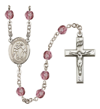 Silver-Plated 6mm Saint Sebastian/Wrestling Rosary
