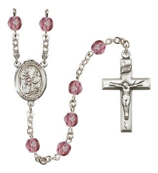 Silver-Plated 6mm Saint Zita  Engraved Catholic Rosaries