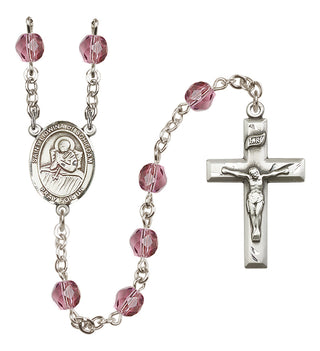 Silver-Plated 6mm Saint Lidwina of Schiedam  Engraved Catholic Rosaries