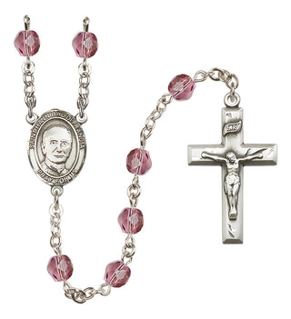 Silver-Plated 6mm Saint Hannibal  Engraved Catholic Rosaries