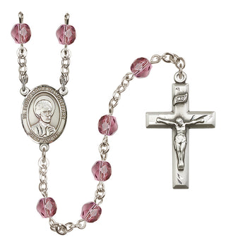 Silver-Plated 6mm Saint Louis Marie de Montfort  Engraved Catholic Rosaries