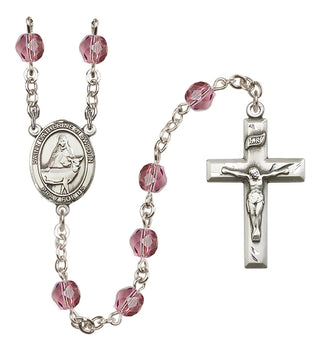 Silver-Plated 6mm Saint Catherine of Sweden  Engraved Catholic Rosaries