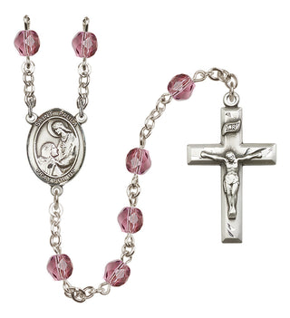 Silver-Plated 6mm Saint Paula  Engraved Catholic Rosaries