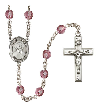 Silver Plated 6mm Fire Polished Saint John Berchmans Rosary in Amethyst