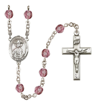 Silver-Plated 6mm Saint Andrew Kim Taegon  Engraved Catholic Rosaries