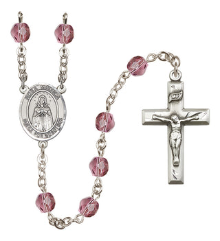 Silver-Plated 6mm Our Lady Rosa Mystica  Engraved Catholic Rosaries