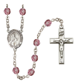 Silver-Plated 6mm Saint Anthony Mary Claret  Engraved Catholic Rosaries