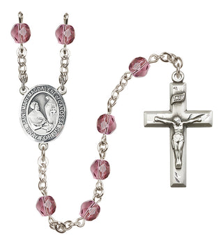 Silver-Plated 6mm Saint Mary Magdalene of Canossa  Engraved Catholic Rosaries