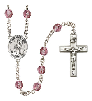 Silver-Plated 6mm Guardian Angel of the World  Engraved Catholic Rosaries