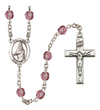 Silver-Plated 6mm Saint Emma Uffing  Engraved Catholic Rosaries
