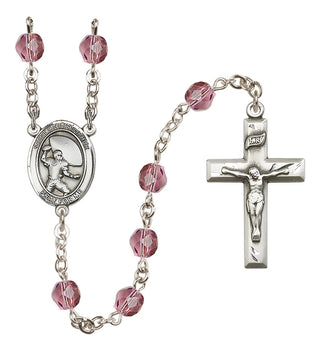 Silver-Plated 6mm Saint Christopher / Football Rosary