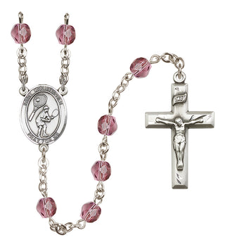 Silver-Plated 6mm Saint Christopher/Tennis Rosary