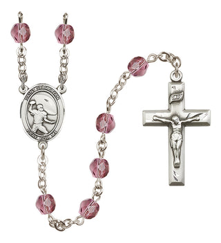 Silver-Plated 6mm Saint Sebastian / Football Rosary