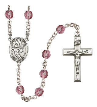 Silver-Plated 6mm Saint Sebastian/Basketball Rosary