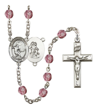 Guardian Angel and Soccer Rosary with Amethyst Beads