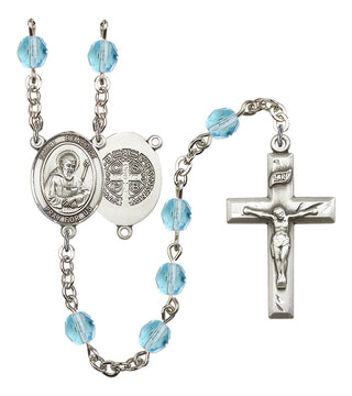 Saint Benedict Rosary with Aqua Beads