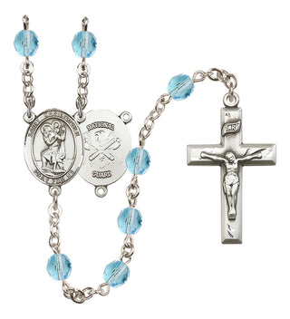 Silver-Plated 6mm Saint Christopher / Nat'l Guard Rosary