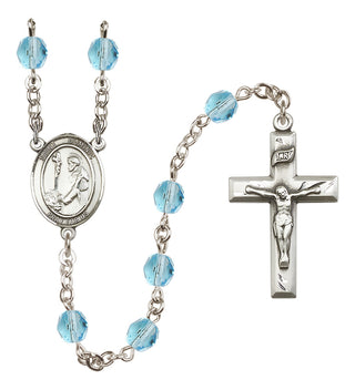 Silver-Plated 6mm Saint Dominic de Guzman  Engraved Catholic Rosaries
