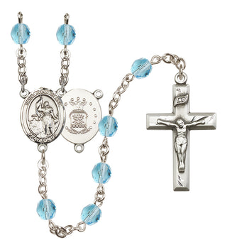 Silver-Plated 6mm Saint Joan of Arc / Air Force Rosary
