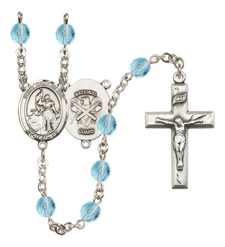 Silver-Plated 6mm Saint Joan of Arc / Nat'l Guard Rosary
