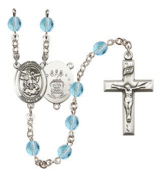 Silver-Plated 6mm Saint Michael / Air Force Rosary