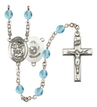 Silver-Plated 6mm Saint Michael / Marines Rosary