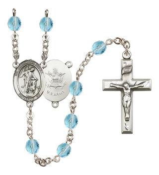 Silver-Plated 6mm Guardian Angel / Army Rosary