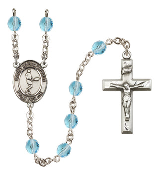Silver-Plated 6mm Saint Christopher/Tennis Rosary
