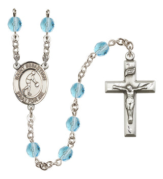 Silver-Plated 6mm Saint Sebastian/Basketball Rosary