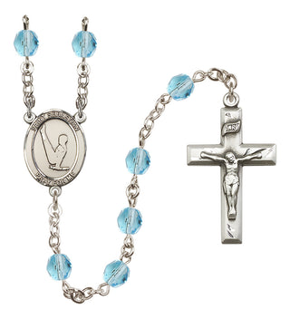 Silver-Plated 6mm Saint Sebastian/Gymnastics Rosary