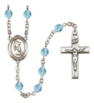 Silver-Plated 6mm Saint Sebastian / Rugby Rosary