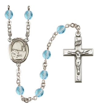 Silver-Plated 6mm Saint Sebastian / Fishing Rosary