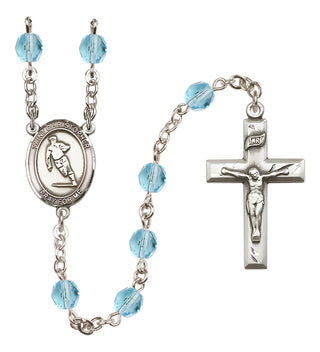 Silver-Plated 6mm Saint Christopher / Rugby Rosary