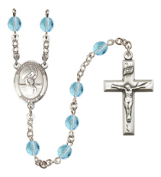 Silver-Plated 6mm Saint Christopher/Water Polo Men Rosary