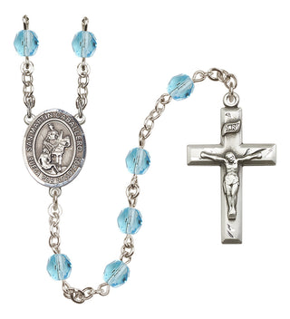 Silver-Plated 6mm San Martin Caballero  Engraved Catholic Rosaries