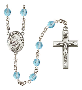 Silver-Plated 6mm Saint Bernard of Montjoux  Engraved Catholic Rosaries