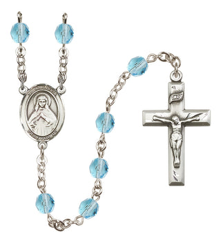 Silver-Plated 6mm Saint Olivia  Engraved Catholic Rosaries