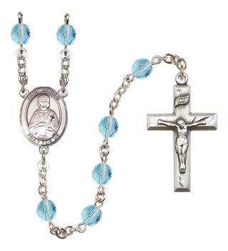 Silver-Plated 6mm Saint Gerald  Engraved Catholic Rosaries