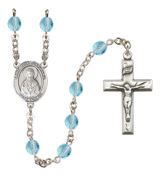 Silver-Plated 6mm Saint Lydia Purpuraria  Engraved Catholic Rosaries