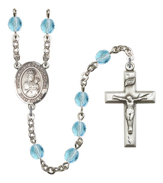 Our Lady of Czestochowa Rosary with Aqua Beads