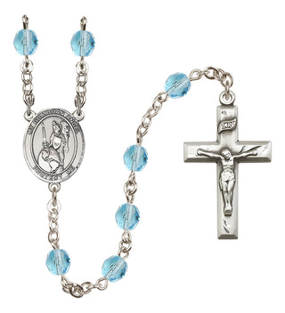 Silver-Plated 6mm Guardian Angel of the World  Engraved Catholic Rosaries