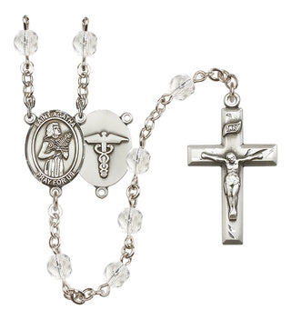Silver-Plated 6mm Saint Agatha / Nurse Rosary