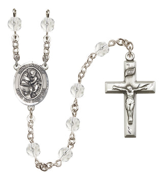 Silver Plated 6mm Fire Polished San Antonio Rosary in Crystal