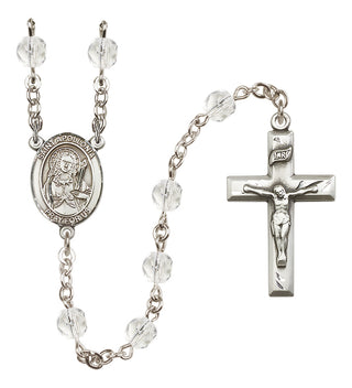 Silver Plated 6mm Fire Polished Saint Apollonia Rosary in Crystal
