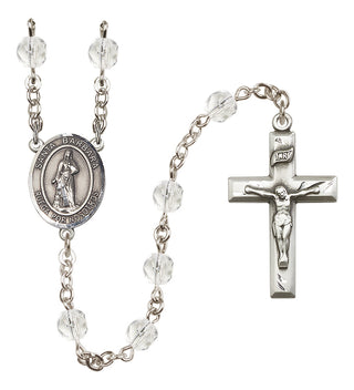Silver-Plated 6mm Santa Barbara  Engraved Catholic Rosaries
